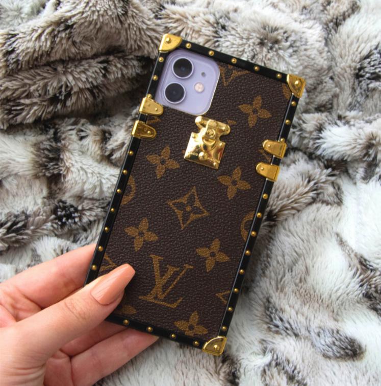 $26.65 Classic Lattice LV Leather Back Case For iPhone 11