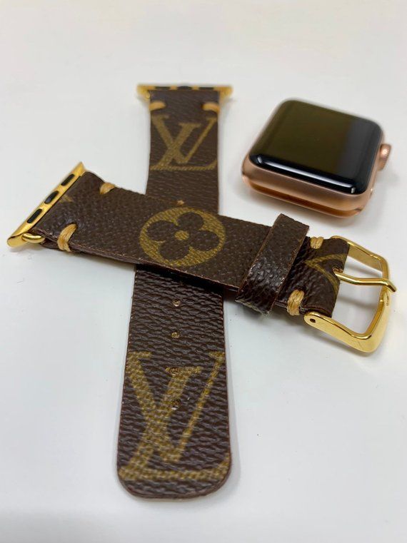LV Monogram Vegan Leather Apple Watch Bands