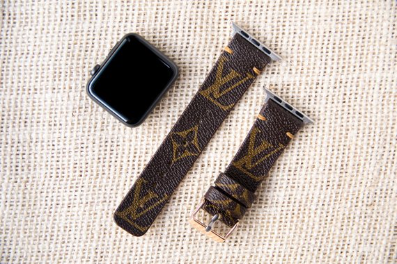 lv watch bands leather